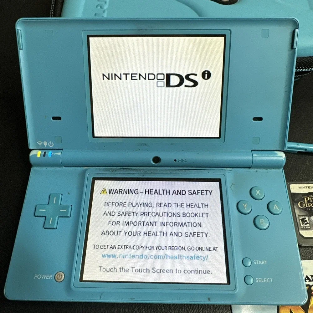 Nintendo DSi Console TWL-001 Aqua Blue - 2 Games - Shrek Kartz , Stylus, Charger